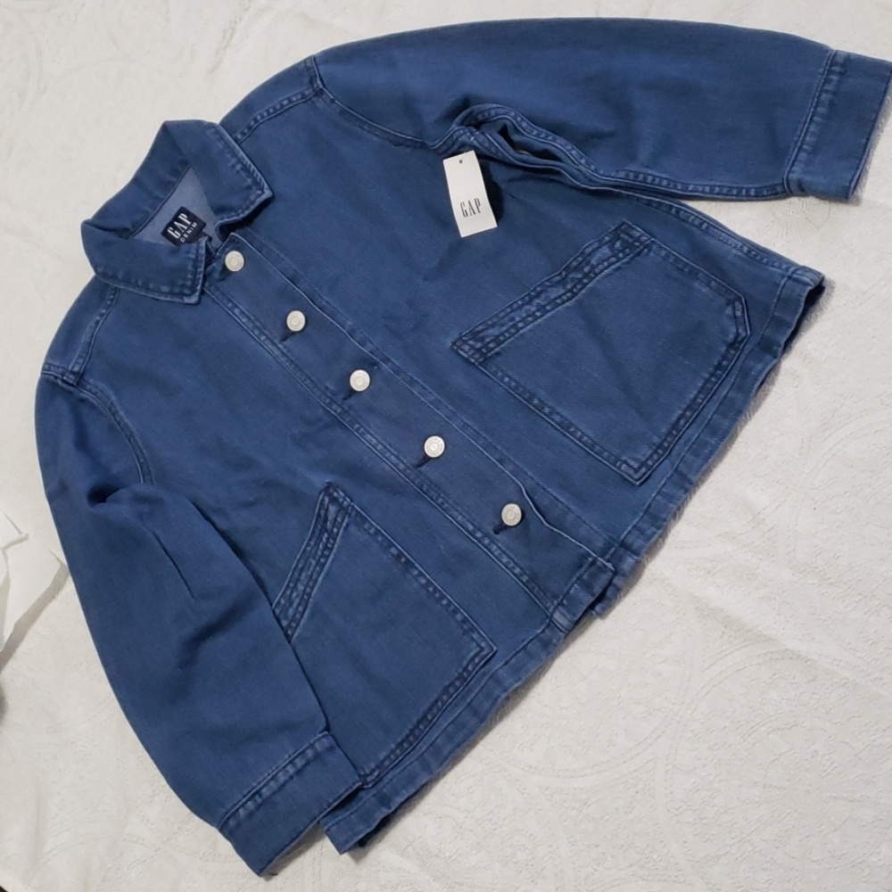 Denim swing jacket